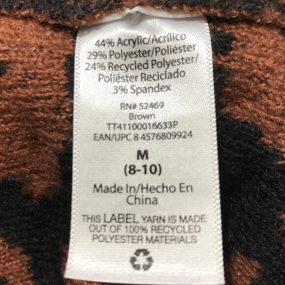 Time and Tru Cheetah Theme V-Neck Long Sleeve Cardigan Sweater M - Picture 4 of 6